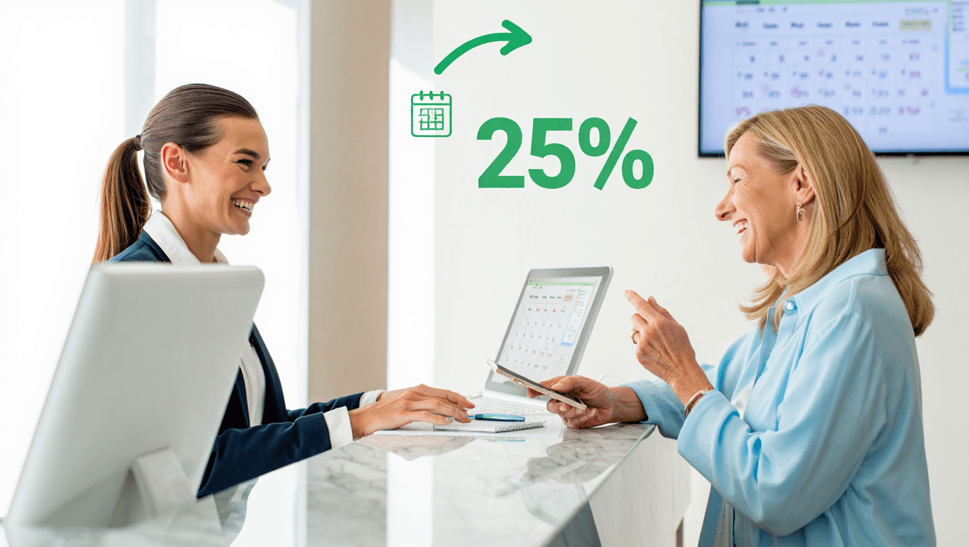 25% higher rebook rate – reception and scheduling